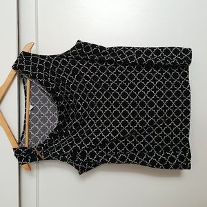 Draped Black & White Tank Blouse EUC